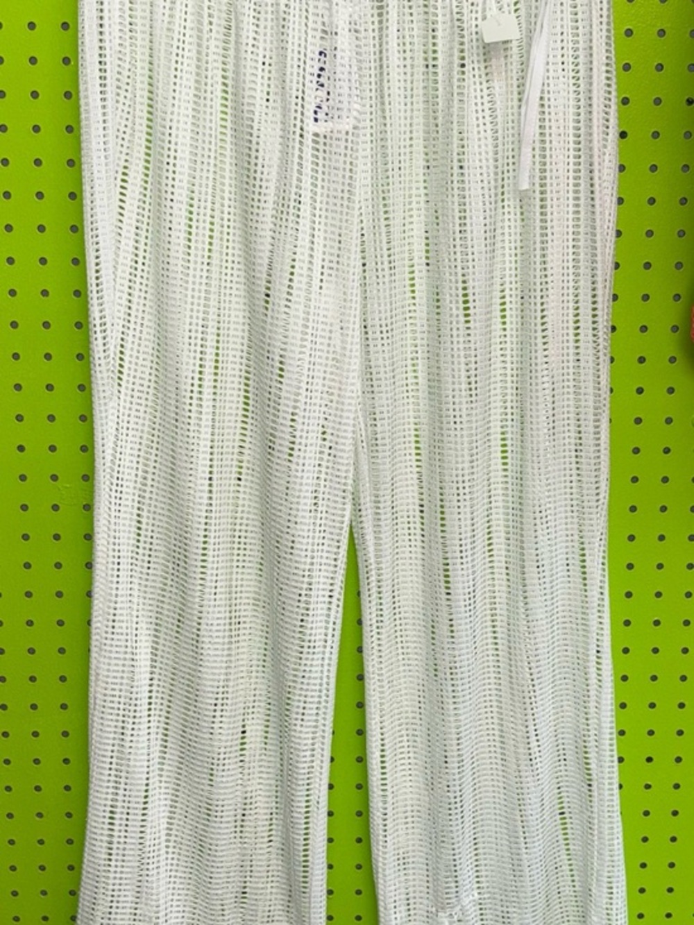White Crochet Beach Coverup Pants - Lightweight Swim Coverup